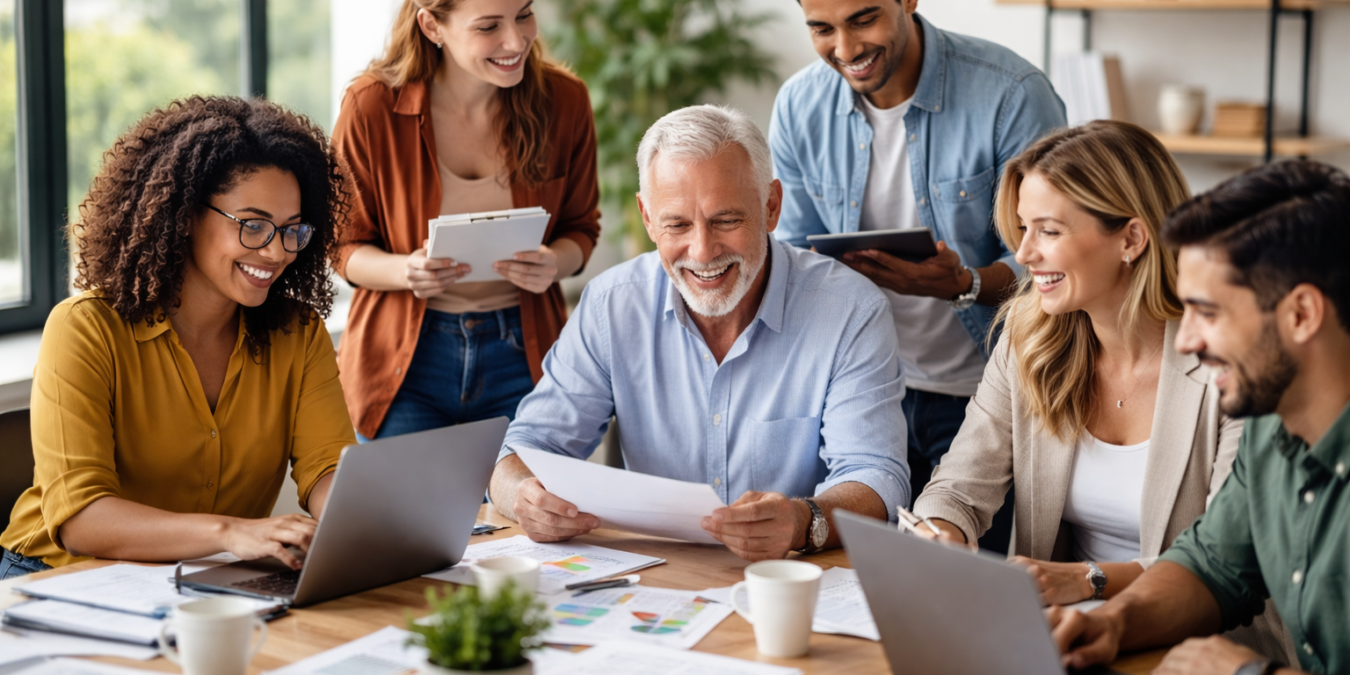 Diverse team representing inclusive employee benefits and company culture